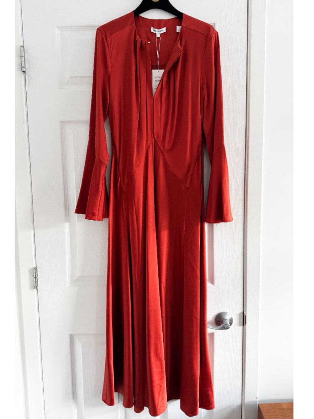 NWT Veronica Beard "Ezri" Satin Dress in Red, size 6 - Picture 6 of 13